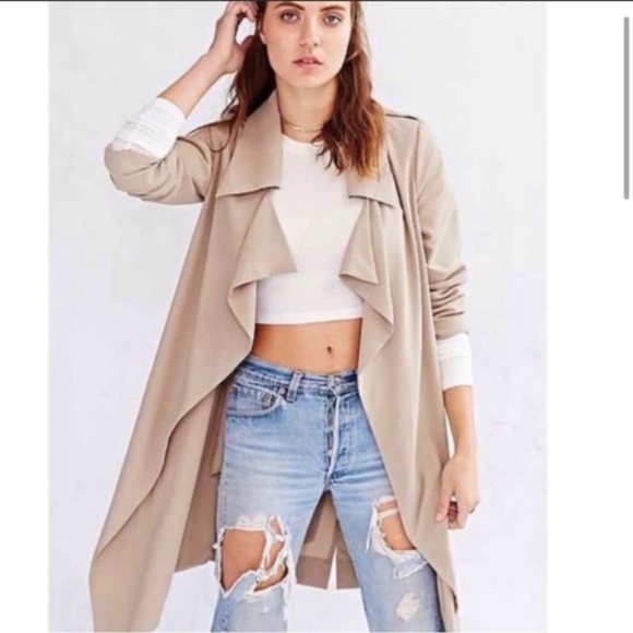 UNIF UO Tan Lightweight Open Front Trench Coat S - Picture 1 of 7